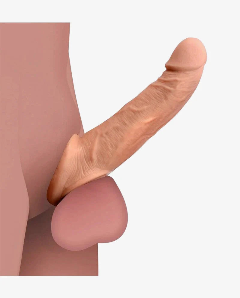 6.5 Inch Double Hole Liquid Silicone a Brown Penis Sleeve